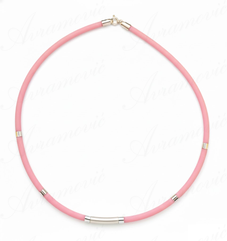 Ogrlica kautchuk srebro 925